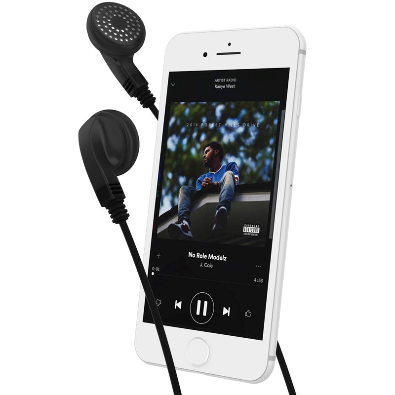 Maeline Bulk Earphones with 3.5 mm Headphone Plug - 20 Pack Wholesale Bundle - Black - Image 3